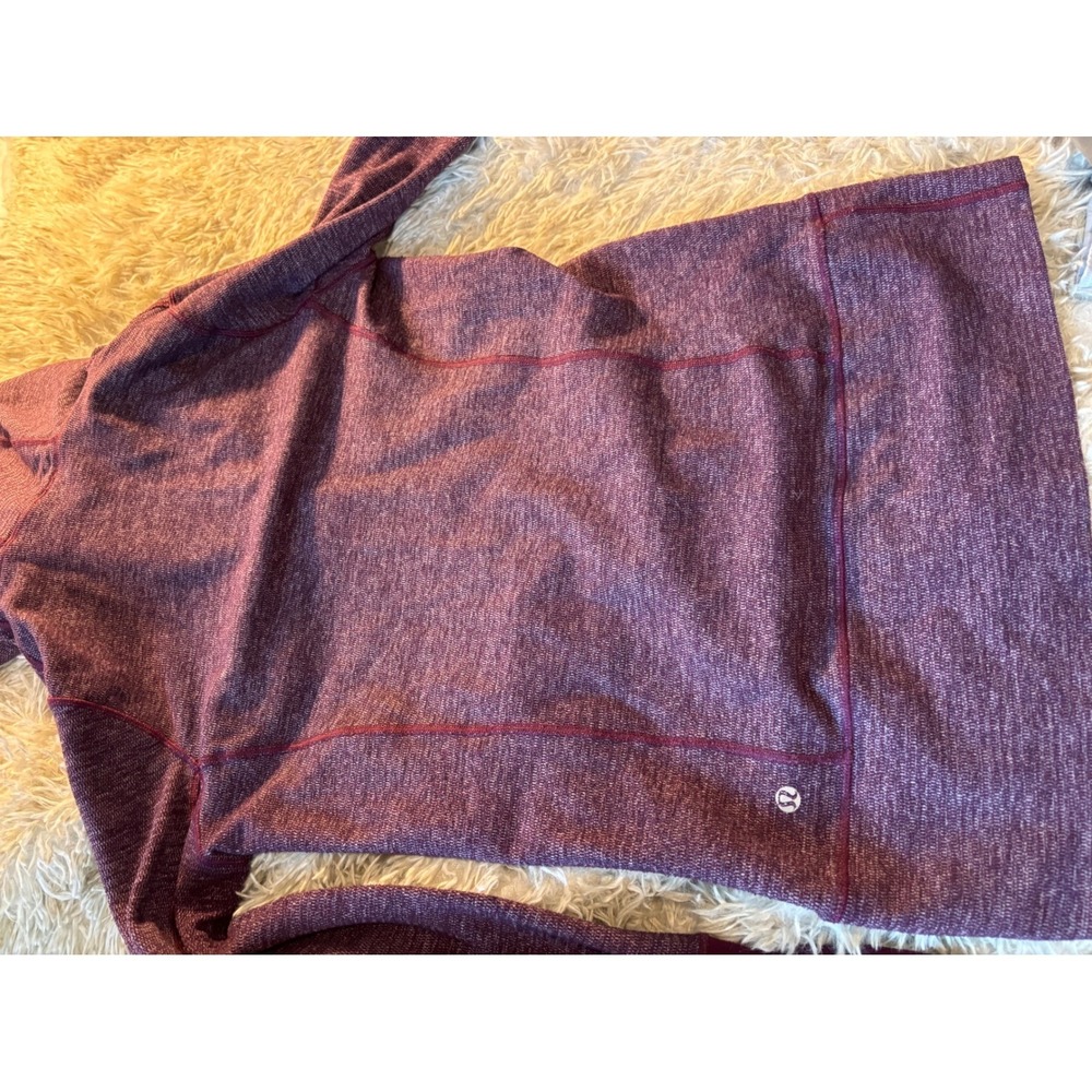 Lululemon Scuba Full Zip Hoodie Heathered Purple Knit Thumbholes Jacket - Picture 8 of 10